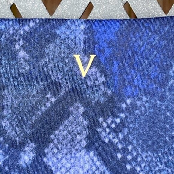 Victorias Secret Leggings Womens Size 10 Blue Snake Print 7/8 Length High Rise - Picture 8 of 11